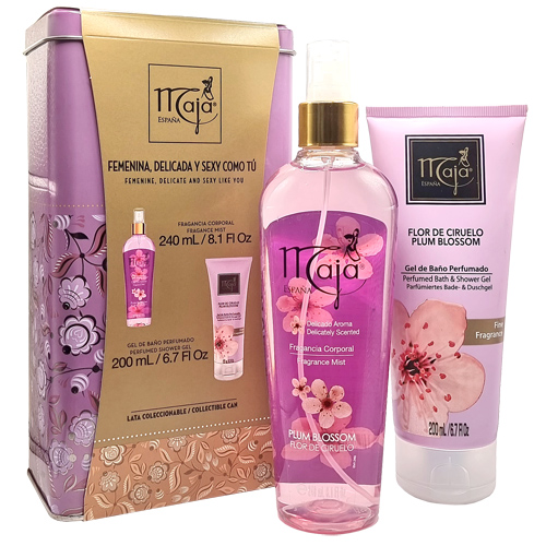 maja-plum-blossom-set-regalo-lata-pack-estuche-body-mist-240-spray-gel-bano-200-ml